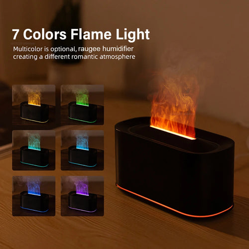 Flame Aroma Diffuser — 7 Color Fire Effect Humidifier & Night Light