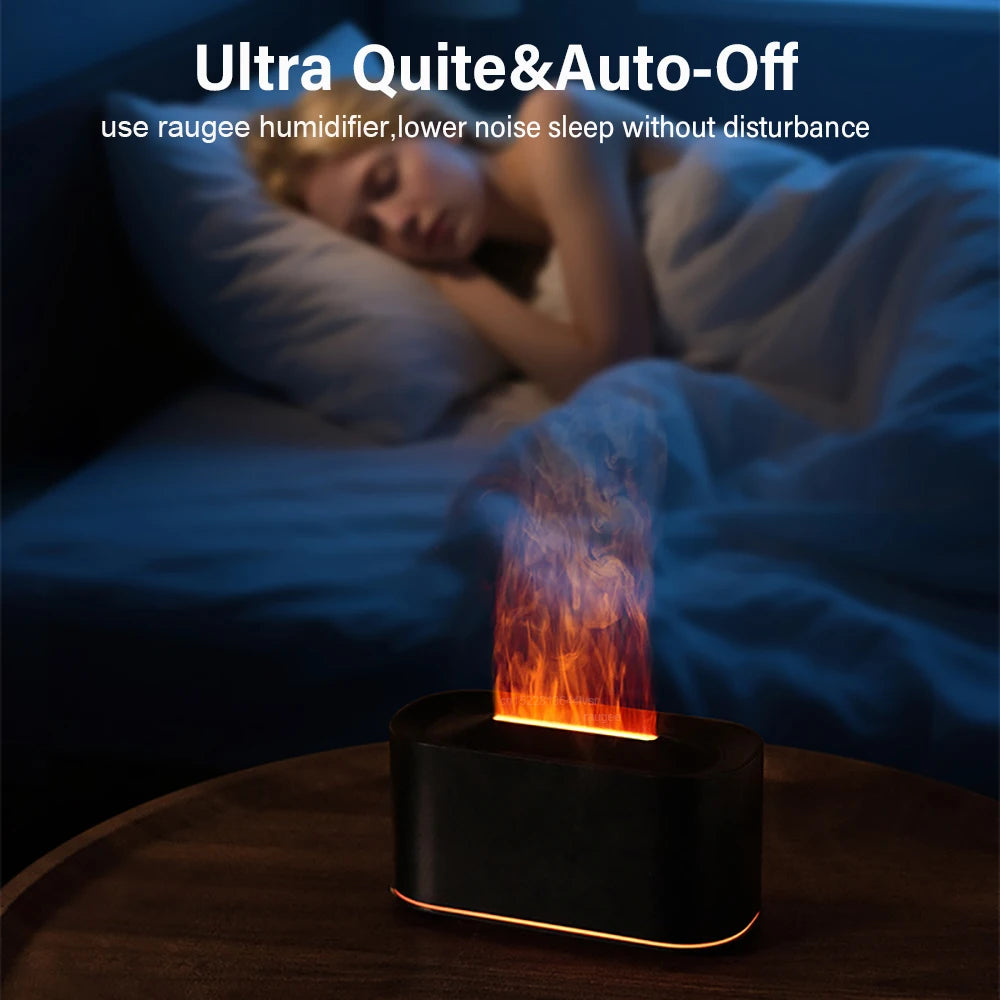 Flame Aroma Diffuser — 7 Color Fire Effect Humidifier & Night Light