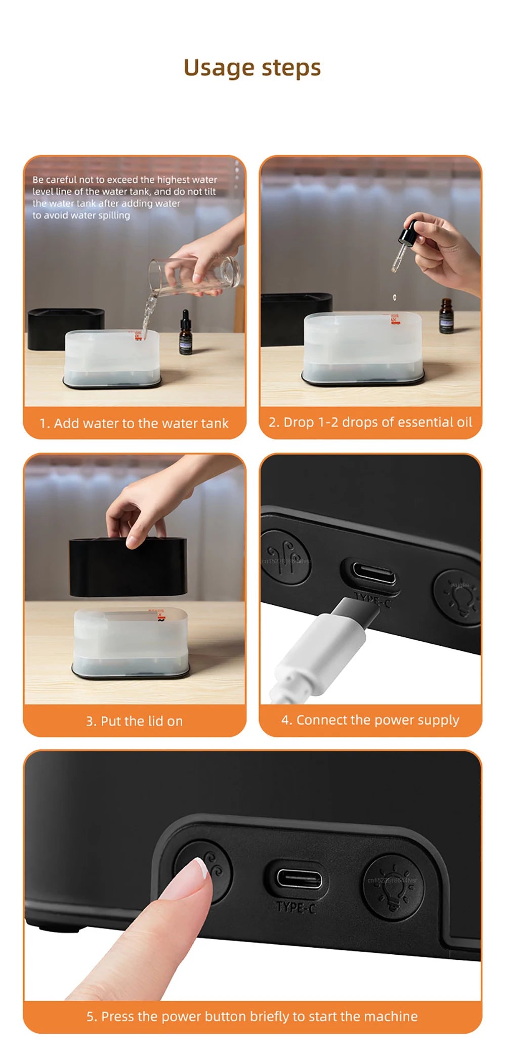 Flame Aroma Diffuser — 7 Color Fire Effect Humidifier & Night Light